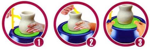 Koło Garncarskie - Mały Artysta - farbki, masa, koło, narzędzia