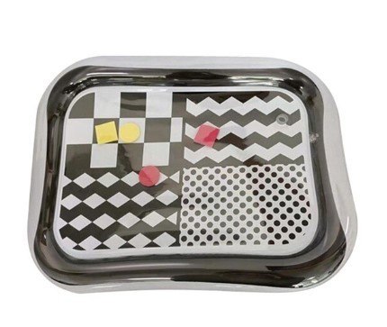 Mata wodna sensoryczna dmuchana dla niemowląt kontrastowa czarno-biała szachownica XXL 65x50 cm