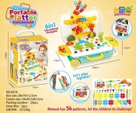 Wkrętarka wiertarka śrubki klocki konstrukcyjne zestaw majsterkowicza walizka 258 elementów