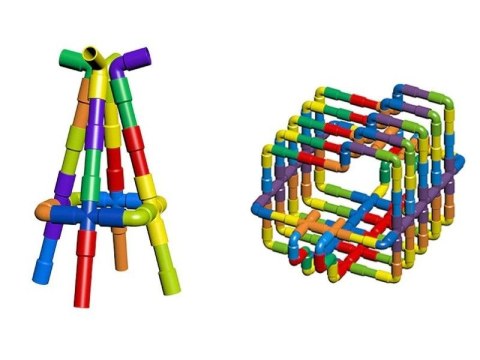 Klocki Słomki Konstrukcyjne, Kolorowy Rurociąg Rury Rurki ok. 340 Elementów