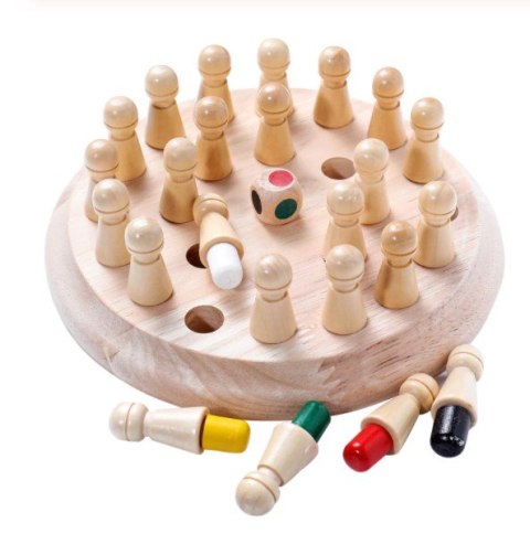 Gra logiczna pamięciowa memory chińczyk dopasuj kolory drewniana