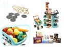 Sklep dla dzieci supermarket stragan wózek na zakupy akcesoria miętowy