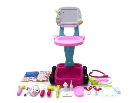 Wózek Lekarski Dla Dziewczynki Z Akcesoriami, Zestaw Doktora Różowy