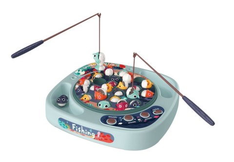 Gra zręcznościowa rodzinna rybki łowienie rybek + akcesoria niebieska 27el.
