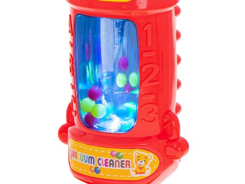 Odkurzacz bezprzewodowy pionowy dla dzieci interaktywny z dźwiękiem malinowy