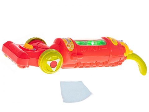 Odkurzacz bezprzewodowy pionowy dla dzieci interaktywny z dźwiękiem malinowy