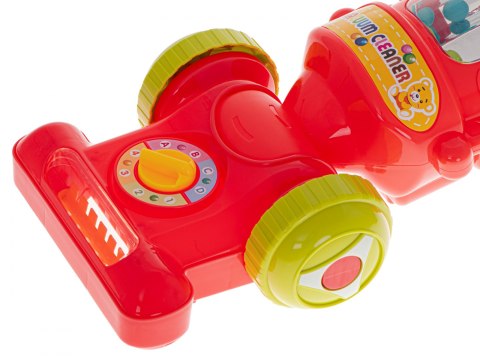 Odkurzacz bezprzewodowy pionowy dla dzieci interaktywny z dźwiękiem malinowy