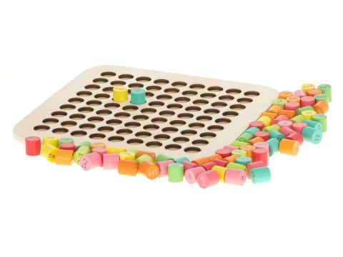 Zestaw edukacyjny nauka liczenia tabliczka mnożenia okrągła drewniana