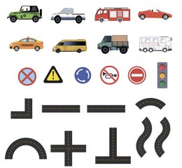 Zabawka do kąpieli wanny wodna dla dzieci naklejki piankowe autka ulica puzzle 23 el.