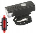 Lampka rowerowa LED RALLEX zestaw tył-przód na rower kierownicę USB
