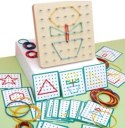 Geoboard geoplan drewniana układanka tworzenie kształtów z gumek