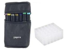 Markery dwustronne mazaki alkoholowe w etui 24 + podstawka