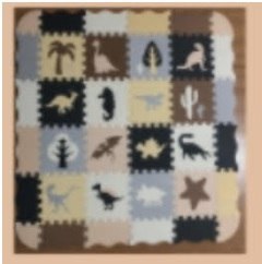 Mata edukacyjna piankowa puzzle brązowa 143 x 143 cm 36 elementów