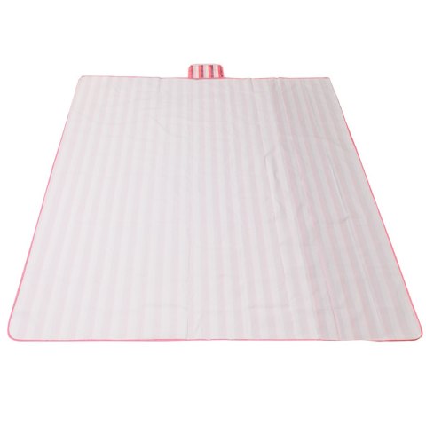 Mata plażowa wodoodporna koc piknikowy plażowy składany torba XXL 200x200cm różowa