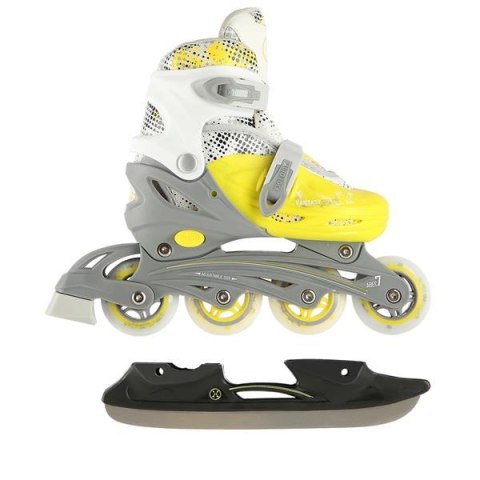 NH18331 4w1 LIMONKOWY ROZM.M(35-38) ŁYŻWOROLKI Z WYM. PŁOZĄ HOKEJOWĄ NILS EXTREME