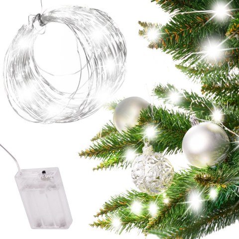 Lampki LED druciki dekoracyjne świąteczne choinkowe 5m 50LED zimny biały