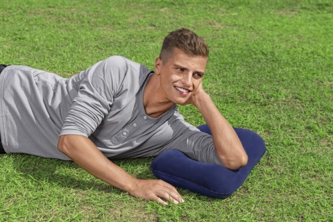 Poduszka dmuchana turystyczna welurowa BESTWAY 67121 granatowa