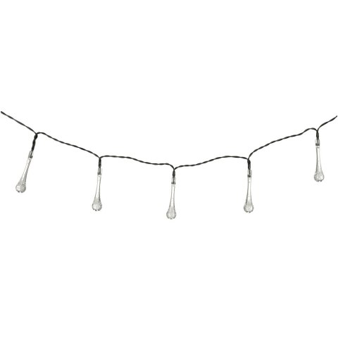 Lampki solarne ogrodowe łezki 6,5m 30LED ciepły biały