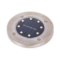 Lampy ogrodowe solarne najazdowe gruntowe czujnik zmierzchu wbijane świecący dysk 8LED 4szt. ciepły biały