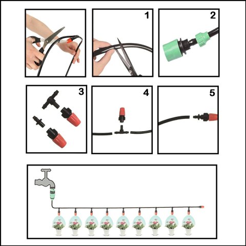 Zraszacz ogrodowy kurtyna wodna mgiełka system nawadniania 15m