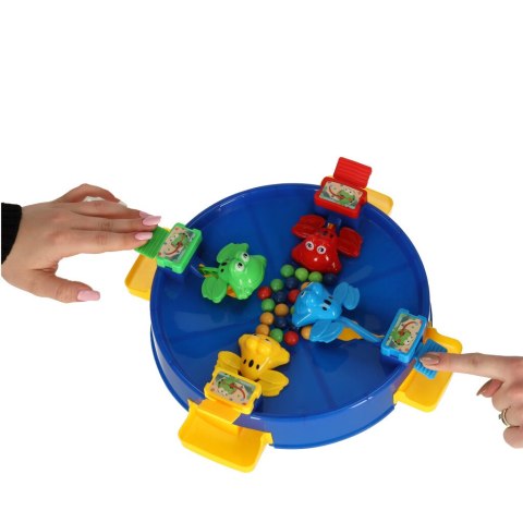 Gra zręcznościowa głodne żabki skaczące żaby 4 graczy 3+ XXL niebieska