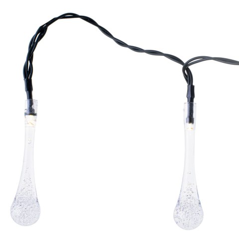 Lampki solarne ogrodowe łezki 6,5m 30LED ciepły biały