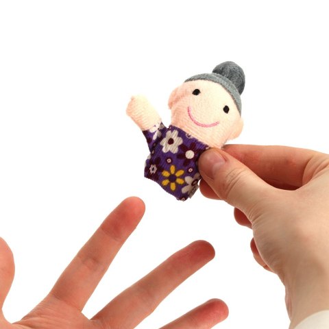 Pacynki palczatki pluszowe kukiełki na palce rodzinka teatrzyk zestaw 6 sztuk