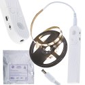 Taśma LED wodoodporna na baterie USB czujnik ruchu 1M 59LED ciepły biały