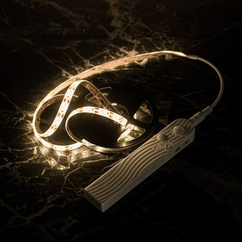 Taśma LED wodoodporna na baterie USB czujnik ruchu 1M 59LED ciepły biały