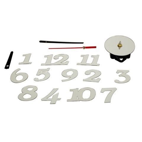 Zegar ścienny naklejany DIY regulowany nowoczesny srebrny 12 godzin