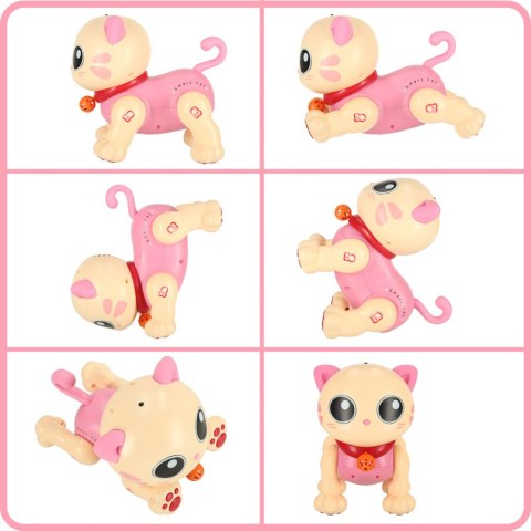 Kot kotek interaktywny zdalnie sterowany na pilota RC robot skacze różowy