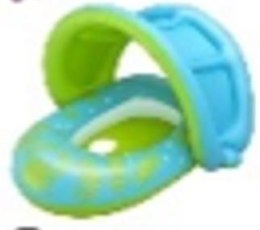 Kółko do pływania koło dmuchane dla niemowląt pontonik z daszkiem BESTWAY 34091 zielone