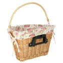 Koszyk rowerowy wiklinowy na rower RALLEX przedni pleciony click w kwiaty