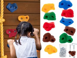 Uchwyty kamienie wspinaczkowe do wspinaczki dla dzieci kolorowe 10 szt + śruby