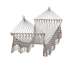 Hamak ogrodowy brazylijski boho siatka frędzle 200cm 150kg Ecru