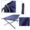 Łóżko polowe LUARO składane turystyczne kanadyjka XXL niebieskie 150kg