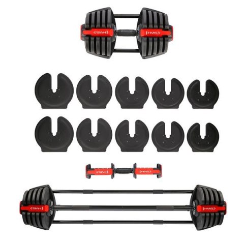 SGR40 PRO SET 2W1 ZESTAW REGULOWANYCH SZTANGIELEK 43,5 KG HMS SGR40 PRO SET 2W1 ZESTAW REGULOWANYCH SZTANGIELEK 43,5 KG HMS