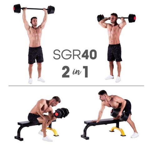SGR40 PRO SET 2W1 ZESTAW REGULOWANYCH SZTANGIELEK 43,5 KG HMS SGR40 PRO SET 2W1 ZESTAW REGULOWANYCH SZTANGIELEK 43,5 KG HMS