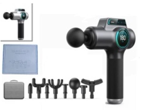 Pistolet do masażu masażer do pleców ciała wyświetlacz LED 8w1