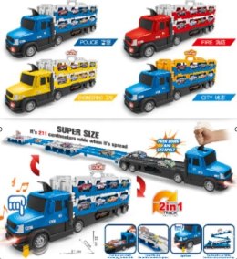 TIR Laweta samochód transporter pojazd składany XXL 10 aut niebieski