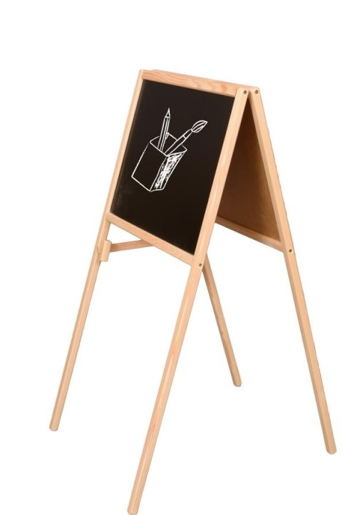 Tablica magnetyczna kredowa dwustronna drewniana literki kreda 43x50x84cm
