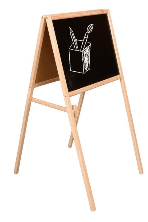 Tablica magnetyczna kredowa dwustronna drewniana literki kreda 43x50x84cm