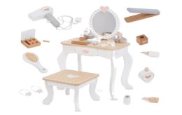 Toaletka drewniana dla dziewczynki LULILO Bella lustro taboret akcesoria