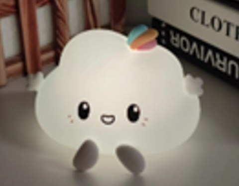 Lampka nocna dla dzieci silikonowa dotykowa miękka LED biała RGB chmurka