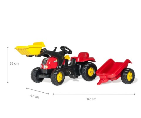 Rolly Toys 023127 Traktor Rolly Kid z łyżka i przyczepa Czerwony Rolly Toys 023127 Traktor Rolly Kid z łyżka i przyczepa Czerwony