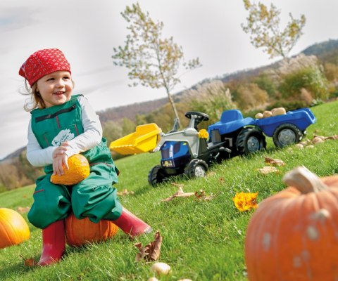 Rolly Toys 023929 Traktor Rolly Kid New Holland Agriculture z łyżka i przyczepą Rolly Toys 023929 Traktor Rolly Kid New Holland Agriculture z łyżka i przyczepą