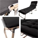Łóżko polowe LUARO turystyczne składane leżak biznesowy 193 cm czarny
