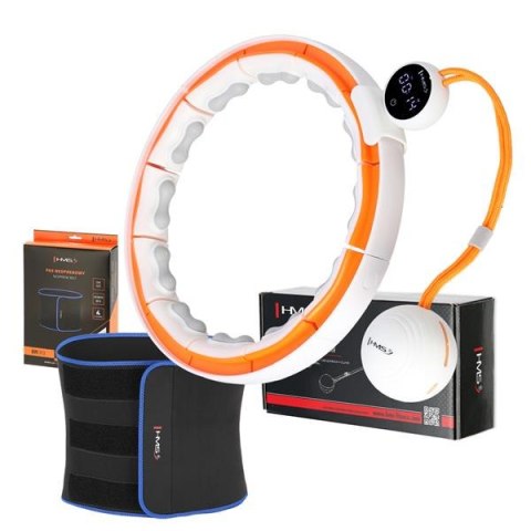ZESTAW HULA HOP MAGNETYCZNY WHITE/ORANGE HHM21 Z LICZNIKIEM HMS + PAS WYSZCZUPLAJĄCY BR1313 ZESTAW HULA HOP MAGNETYCZNY WHITE/ORANGE HHM21 Z LICZNIKIEM HMS + PAS WYSZCZUPLAJĄCY BR1313
