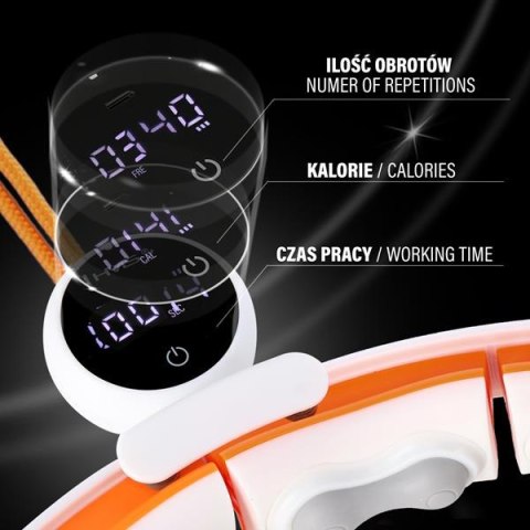 ZESTAW HULA HOP MAGNETYCZNY WHITE/ORANGE HHM21 Z LICZNIKIEM HMS + PAS WYSZCZUPLAJĄCY BR1313 ZESTAW HULA HOP MAGNETYCZNY WHITE/ORANGE HHM21 Z LICZNIKIEM HMS + PAS WYSZCZUPLAJĄCY BR1313