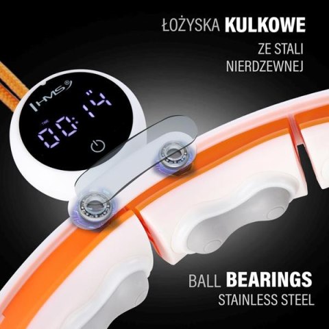 ZESTAW HULA HOP MAGNETYCZNY WHITE/ORANGE HHM21 Z LICZNIKIEM HMS + PAS WYSZCZUPLAJĄCY BR1313 ZESTAW HULA HOP MAGNETYCZNY WHITE/ORANGE HHM21 Z LICZNIKIEM HMS + PAS WYSZCZUPLAJĄCY BR1313